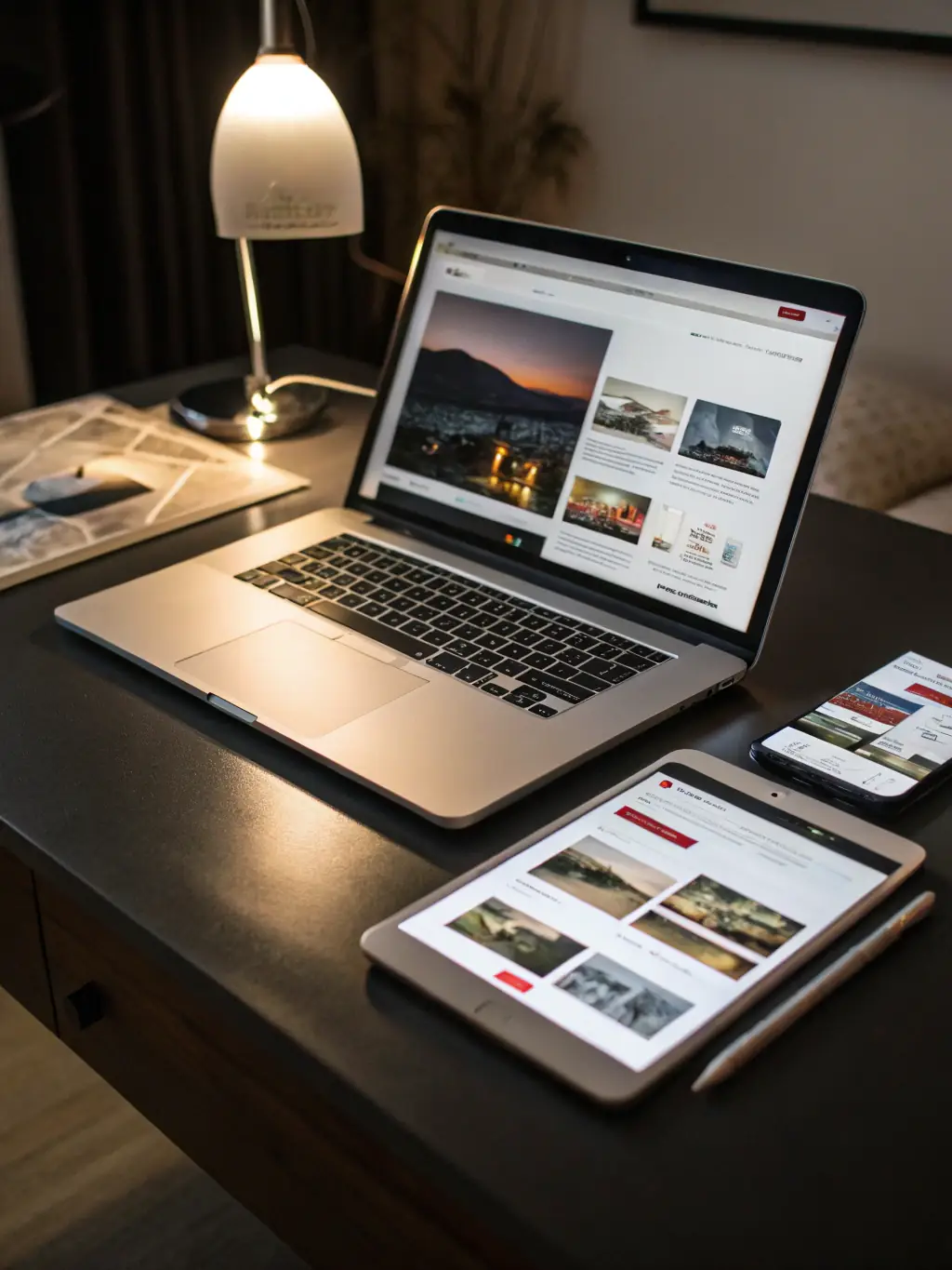 A vibrant image of a responsive website displayed across various devices, emphasizing user-friendliness and visual appeal, designed with 10Web AI.