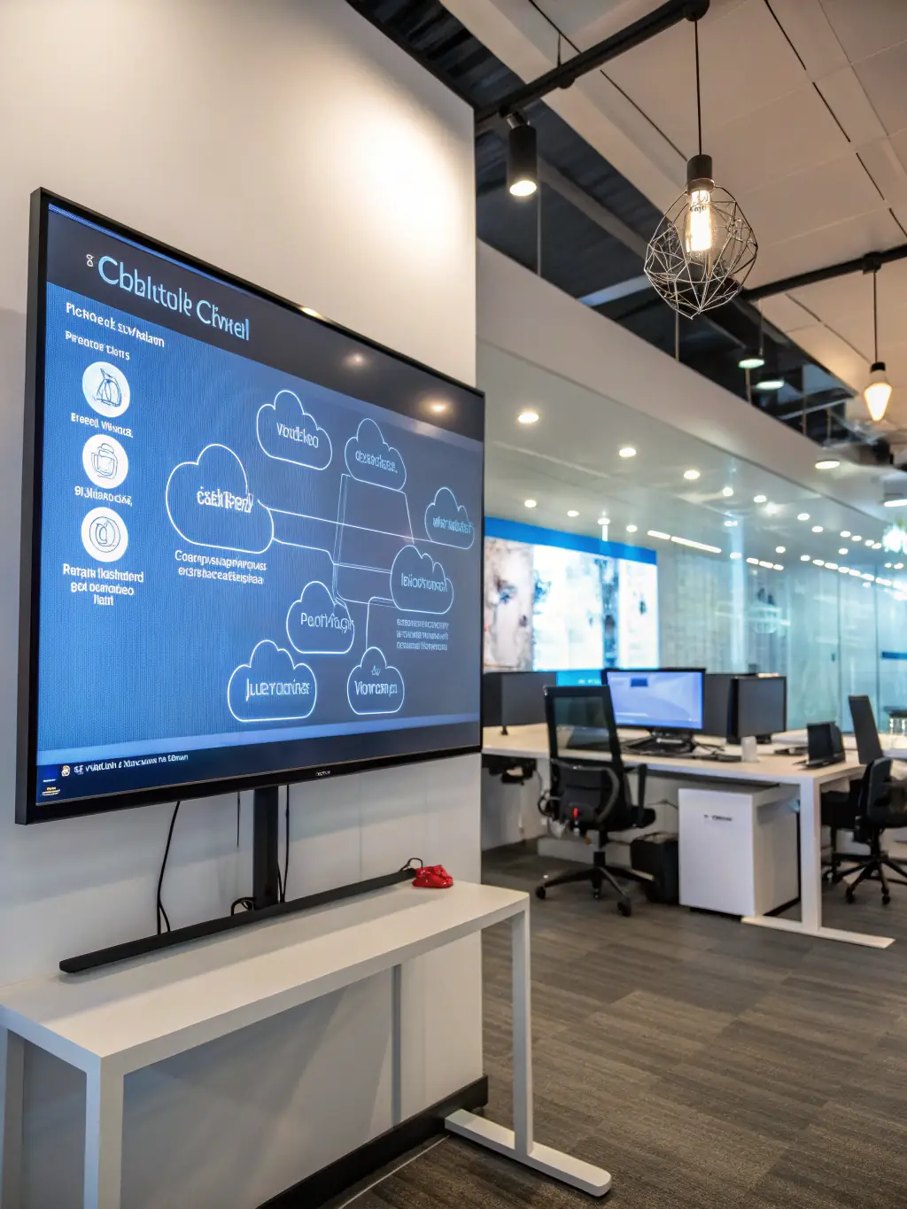 A professional photograph showcasing Azure cloud computing technology with the 520 Digital Teknoloji Danışmanlık logo subtly integrated, emphasizing scalability and security.